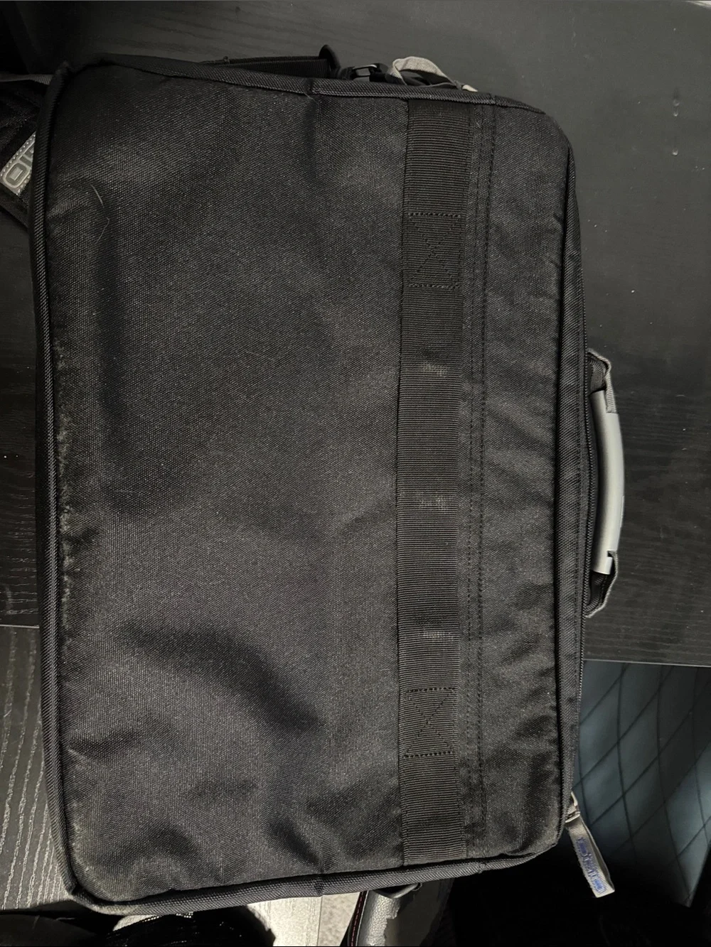 OGIO Black Laptop Messenger Bag with Blue Interior